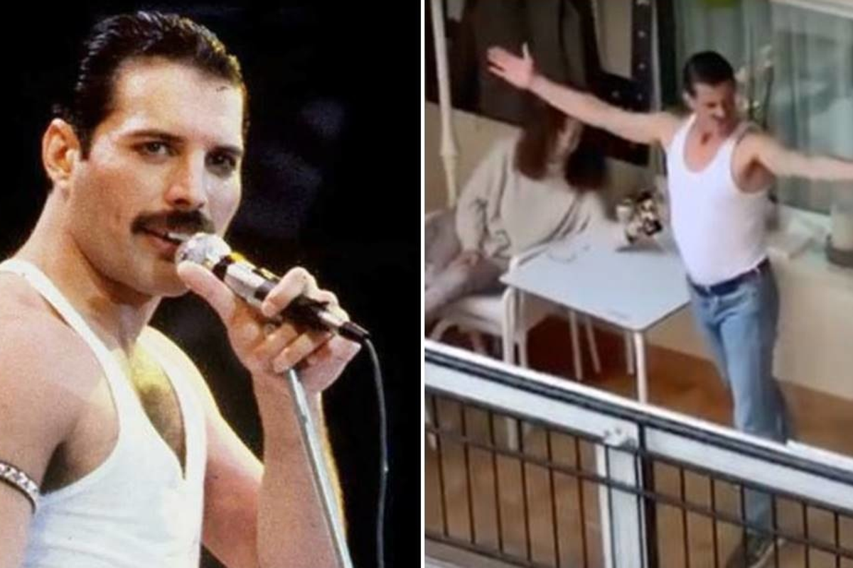 freddie mercury impersonator, queen, i want to break free, covid-19, pandemic videos, carlos diaz ballesta, dance