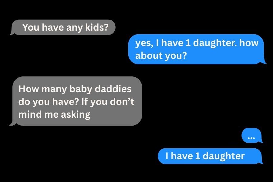 tinder texts, weird conversation, i have one daughter, lewky, tinder exchange