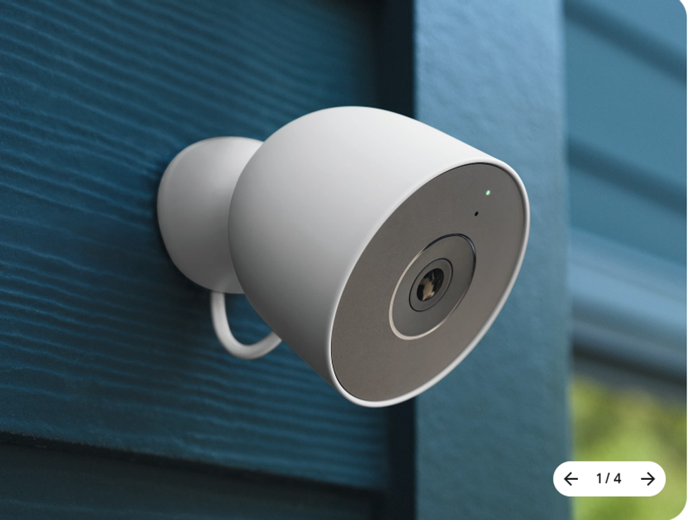 Nest cam outdoor on a house photo