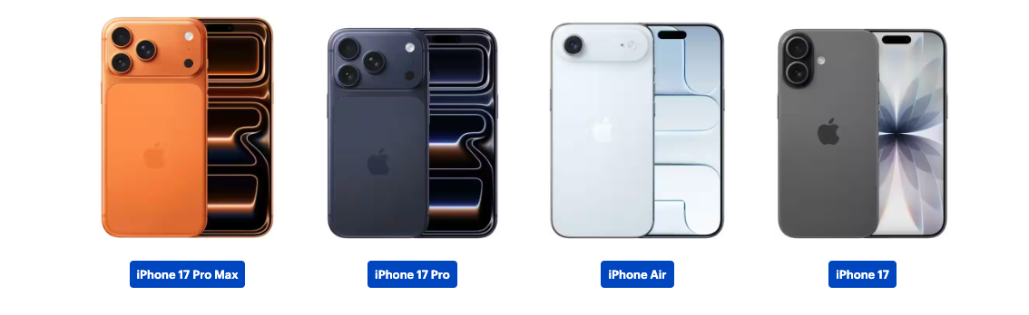 apple's iPhone 17 lineup product shot