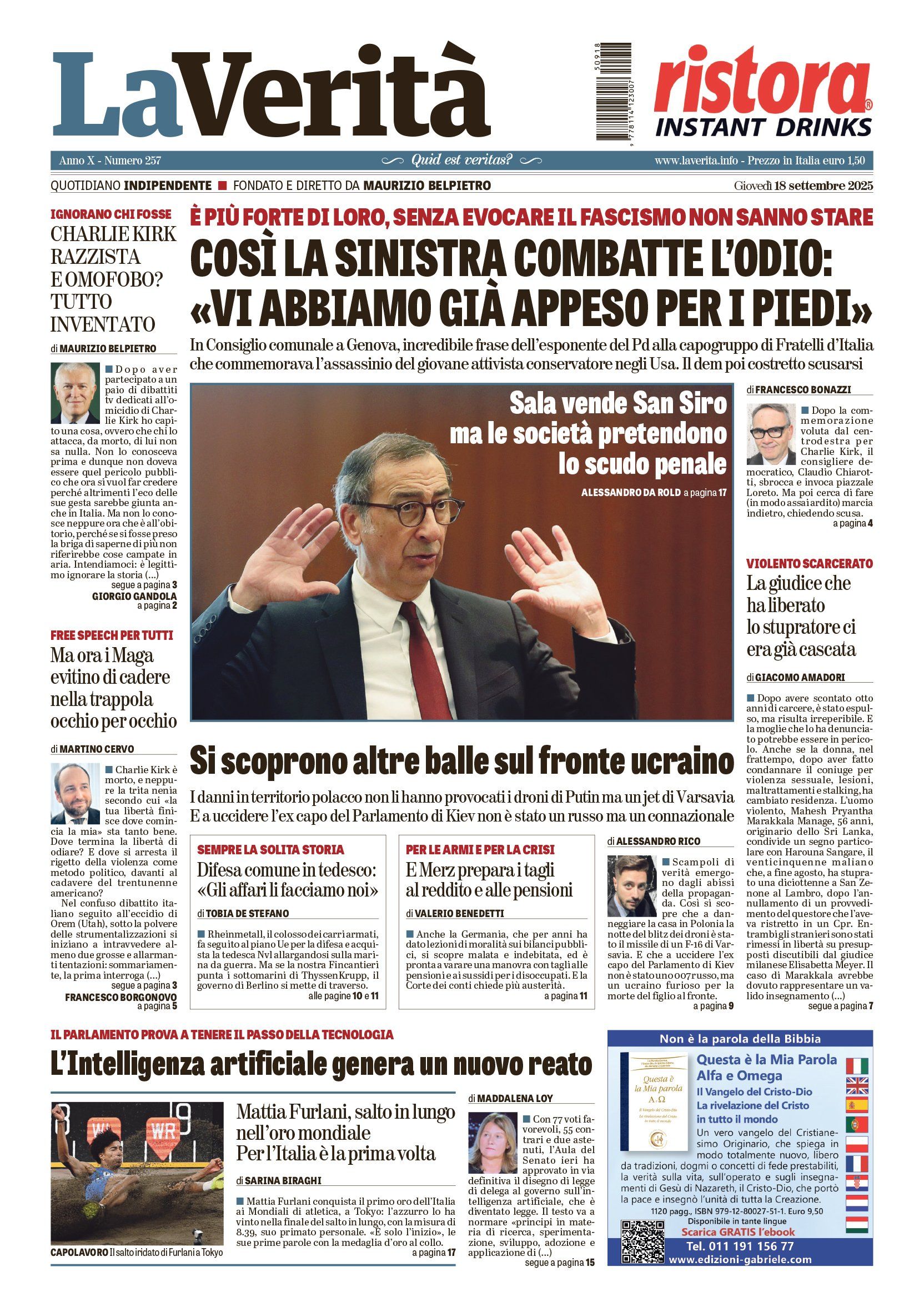 Oggi in edicola