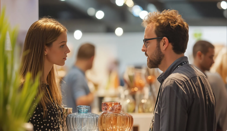 conversation tricks, communication tips, people talking, coworkers, trade show, chatting, small talk