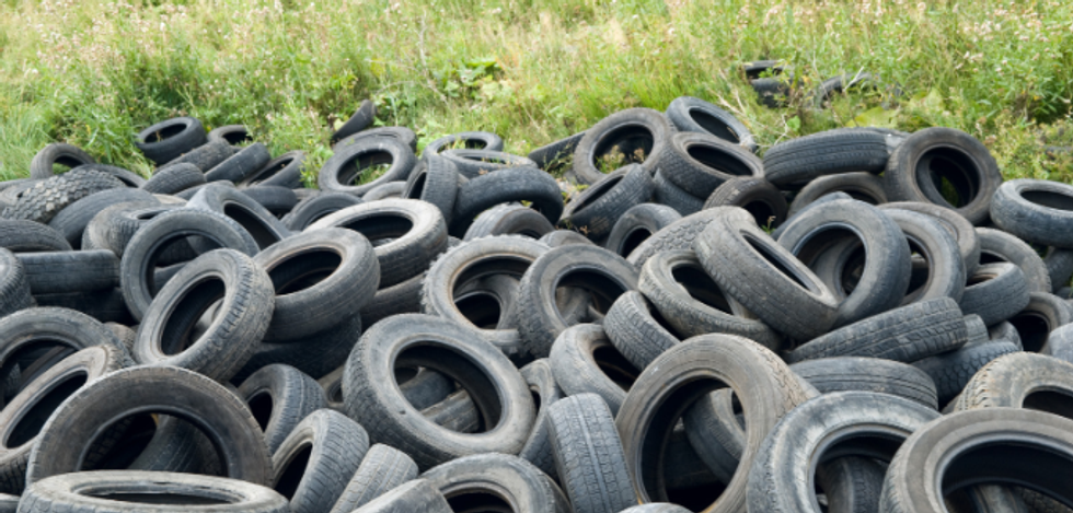 tires, illegal dumping, tires in field, used tires, waste