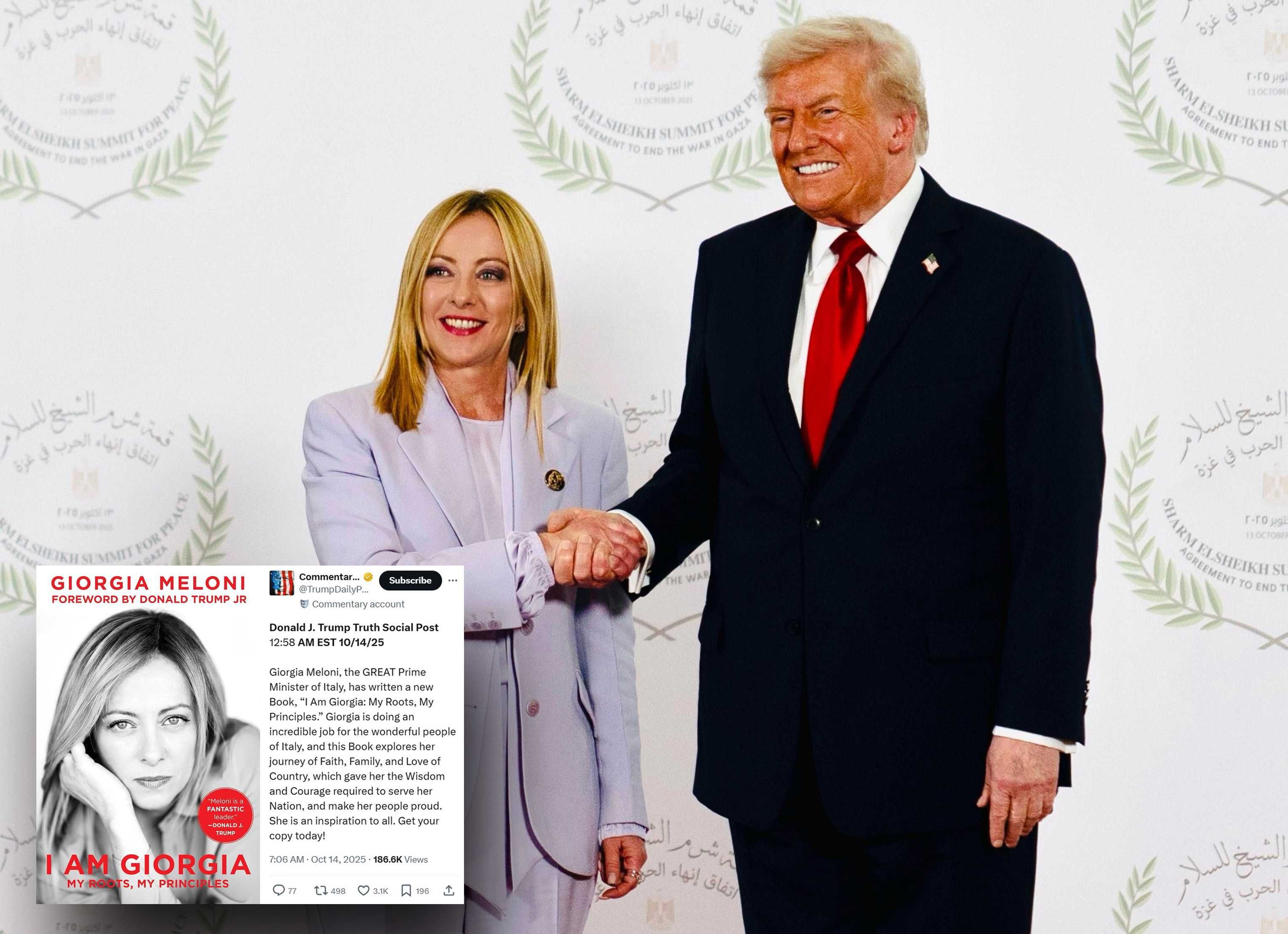 Trump innamorato di Meloni: «Comprate tutti il suo libro»