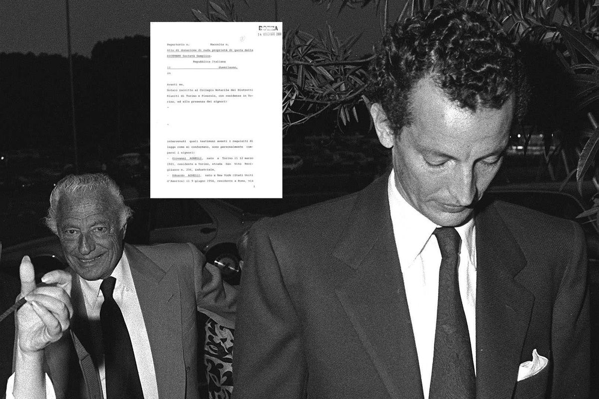 Eredità Agnelli, spunta la bozza di donazione a Edoardo il giorno prima della morte