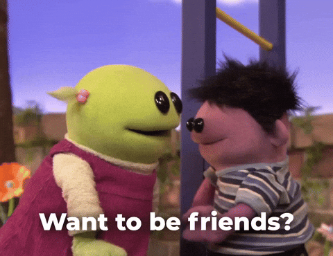 friends, friendly, personable, gif, likeable