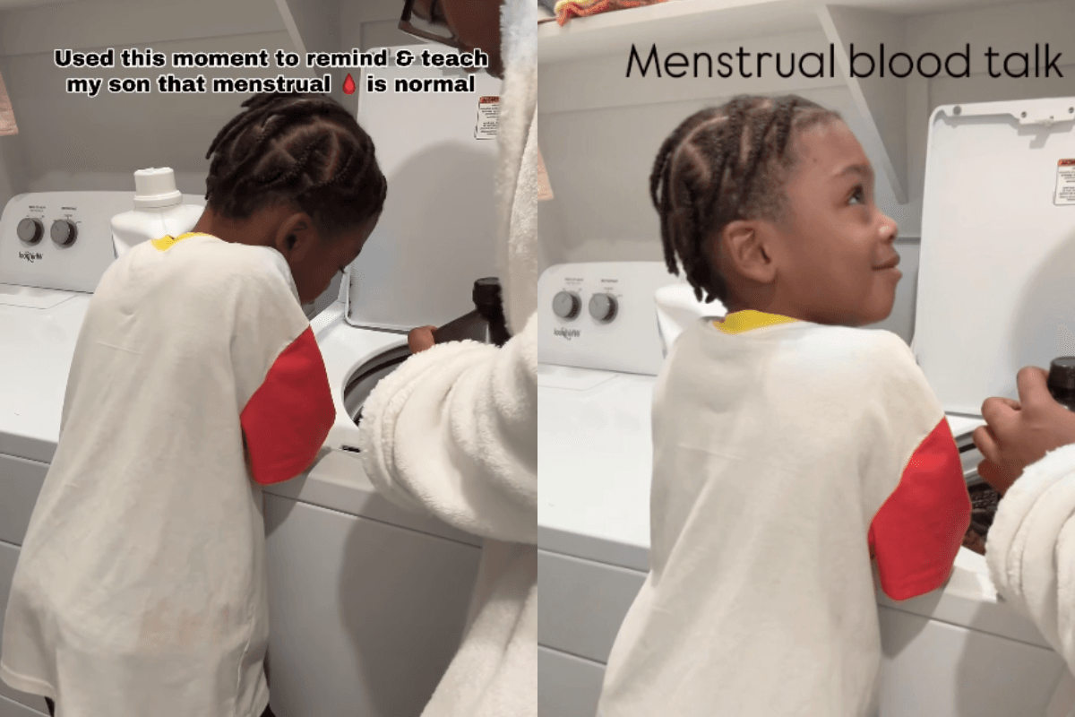 menstruation, periods, mother and son, mom and son, teaching about menstruation
