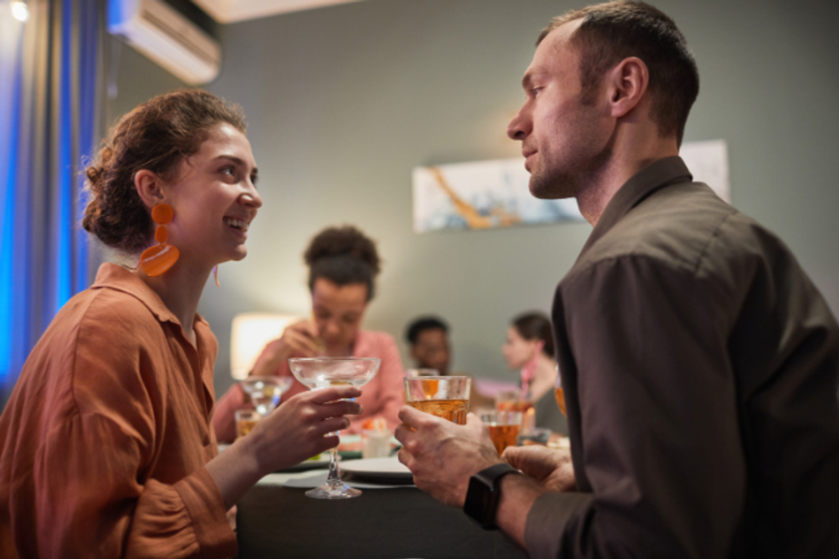 small talk, woman at party, chatting , conversation, drinks, dinner party