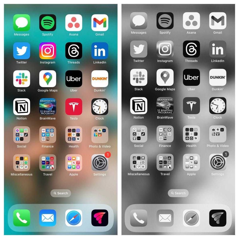 phones, smartphones, phone display, grayscale, screen time