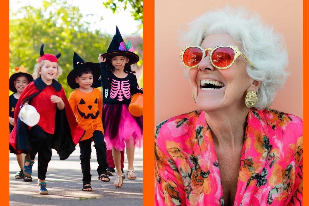 halloween, trick-or-treat, senior living facility, children, assisted living