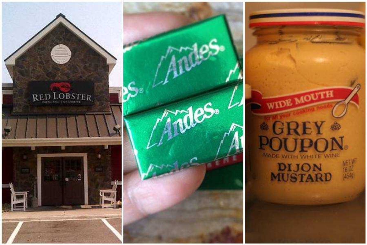 grey poupopn, red lobster, andes mints, 1980s, nostalgic food, classy food, fancy food, middle class fancy