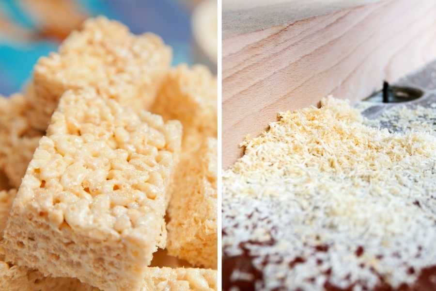 rice krispies treat, rice krispy treat, sawdust, science fair, science experiment