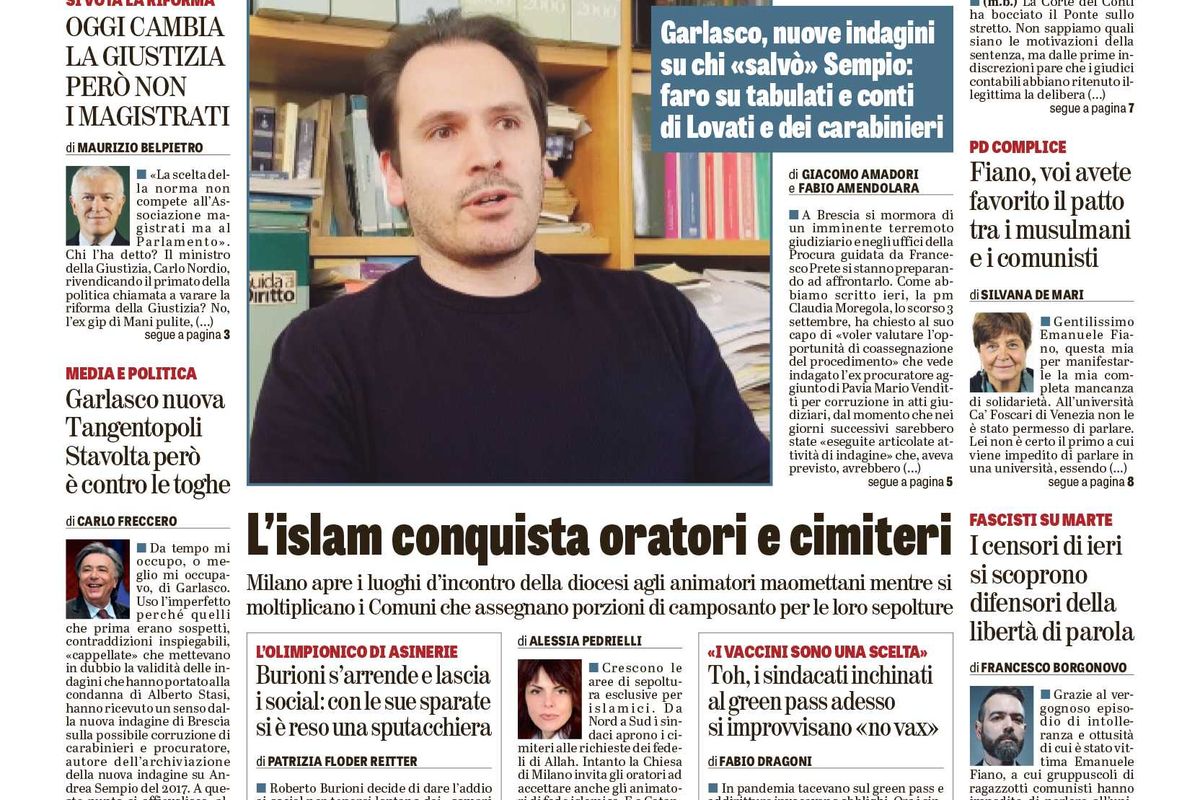 Oggi in edicola