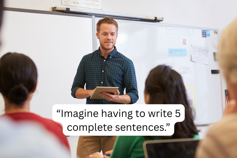 A teacher asked his Gen Z students to write 5 sentences. Their response sparked a big debate.
