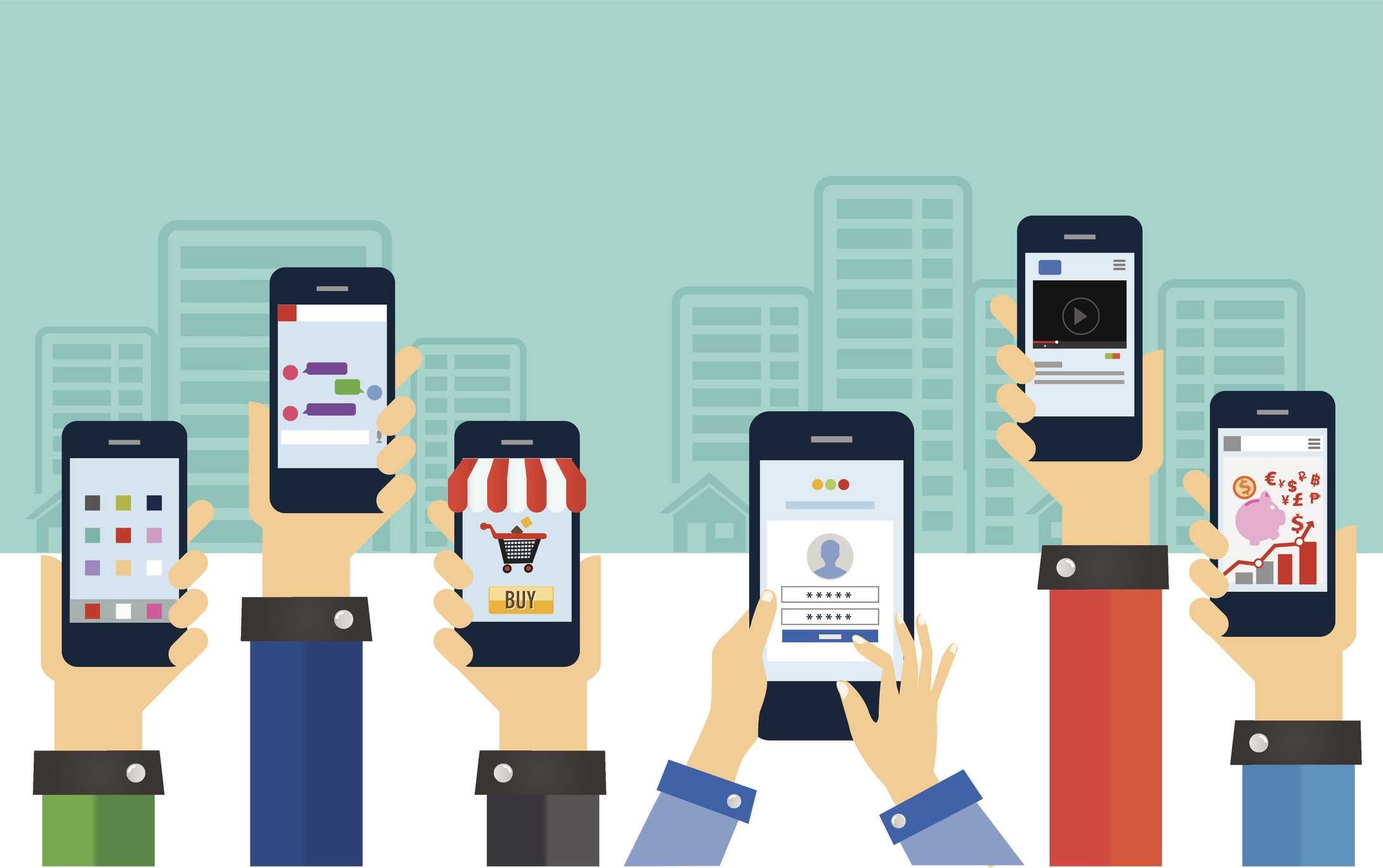 illustration of mobile users