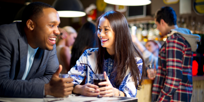 date, first date, man and woman, drinks, great tonversation, communications tips
