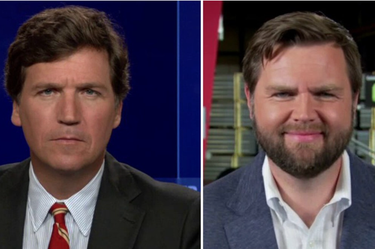 How Tucker Carlson Is Dragging J.D. Vance Down Into The Neo-Nazi Fever Swamp