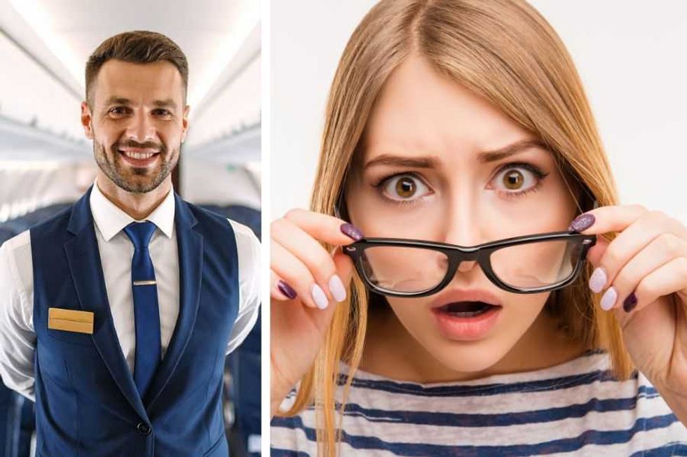 Girlfriend films hilarious moment her boyfriend becomes a ‘staff member’ mid-flight