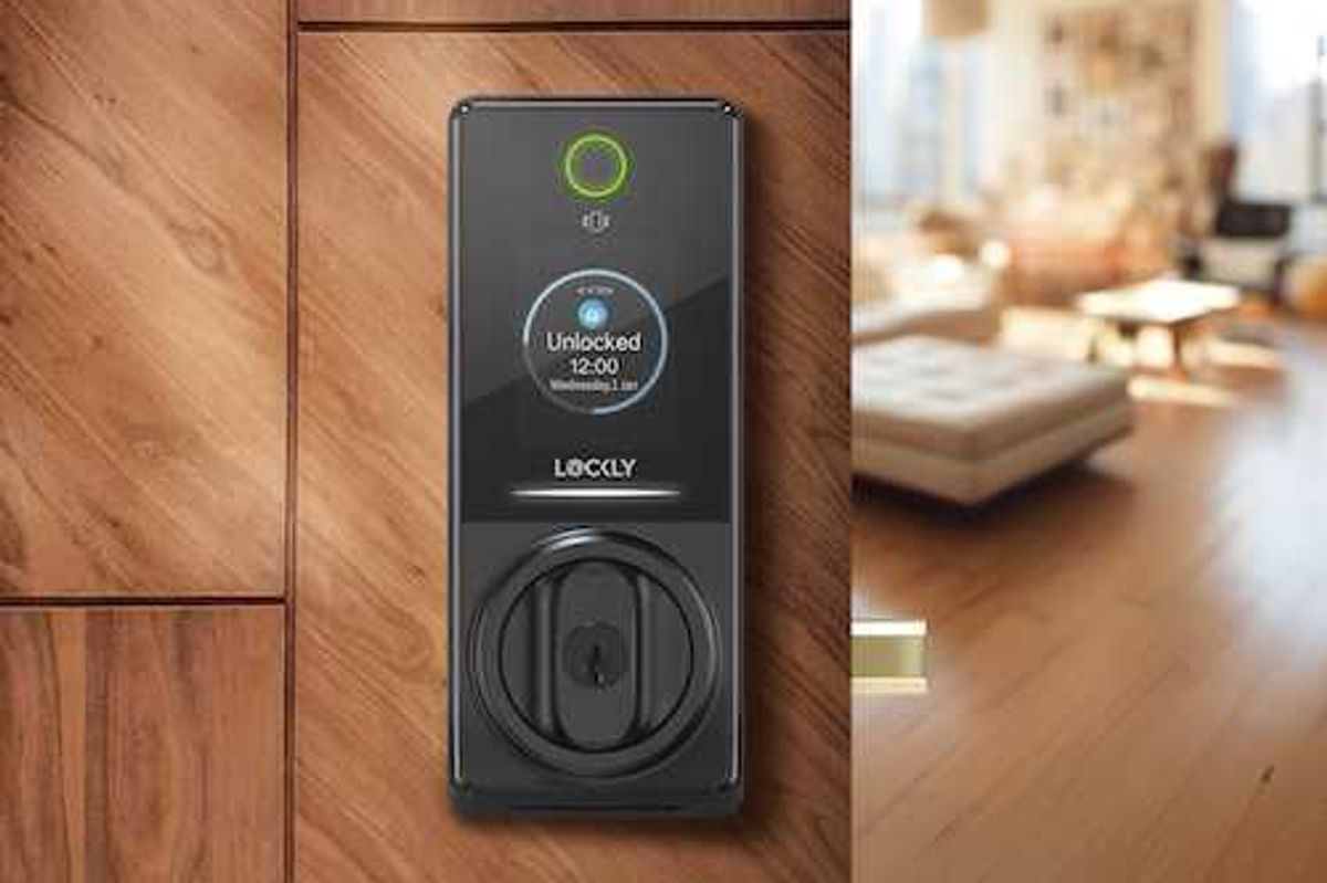 photo of Lockly Secure Pro with UWB on a door