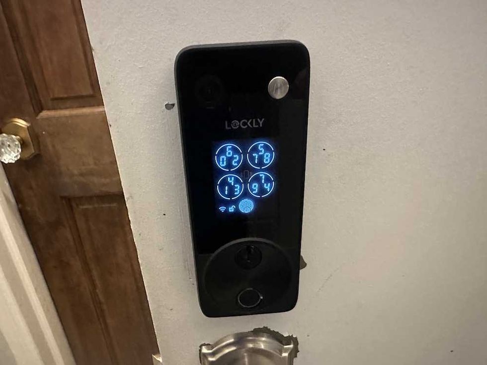 photo of Lockly Vision pro on a door