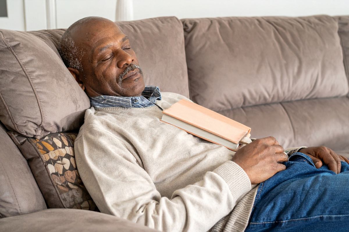 man, nap, safety, senior, neighbors