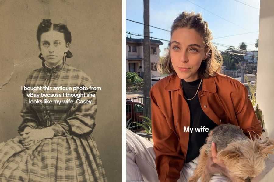 reincarnation, past lives, antique photos, uncanny resemblance, history, cool history, loves stories, photography