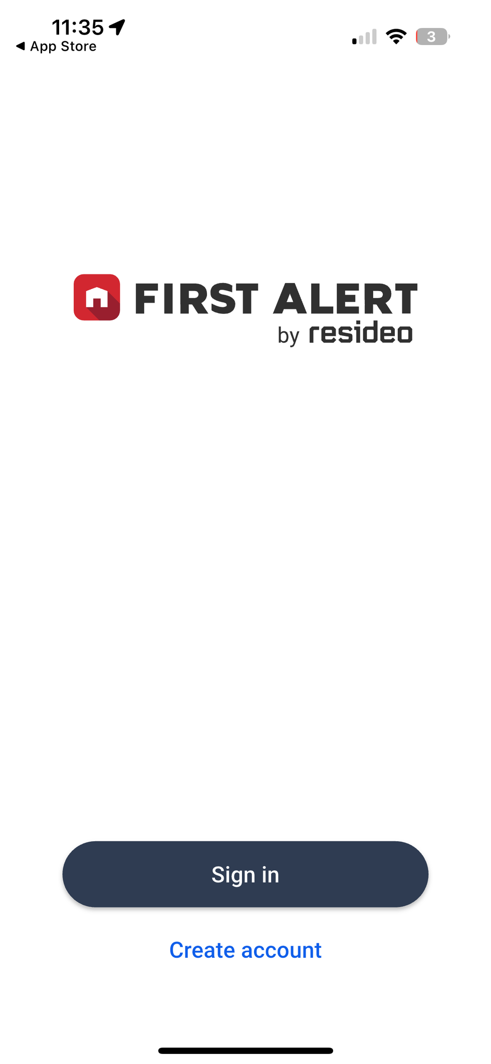 screenshot of First Alert by Resideo app