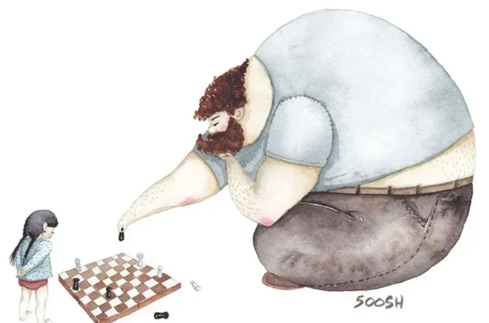 parenting, dads, daughters, fathers, art, artwork, chess