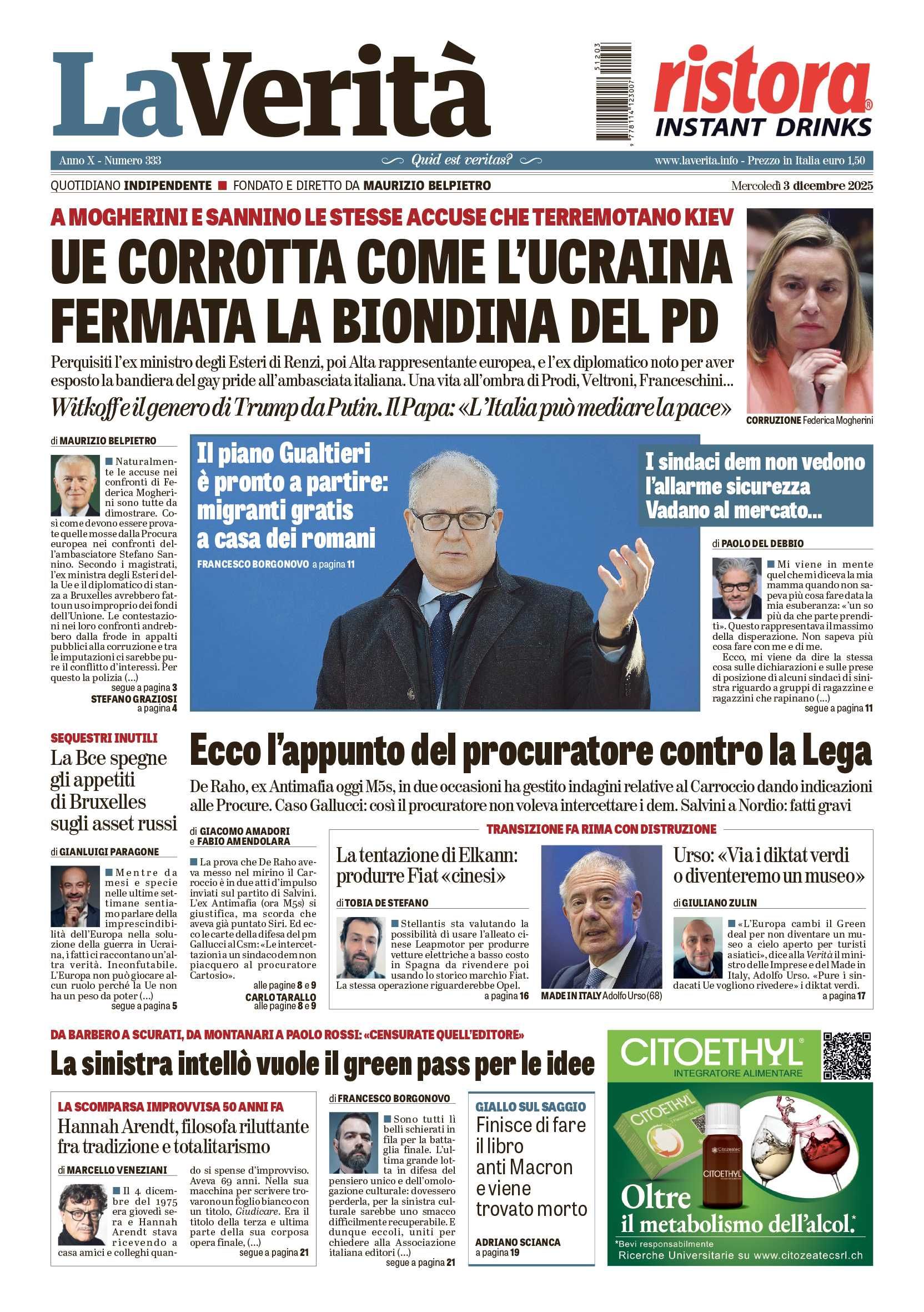 Oggi in edicola