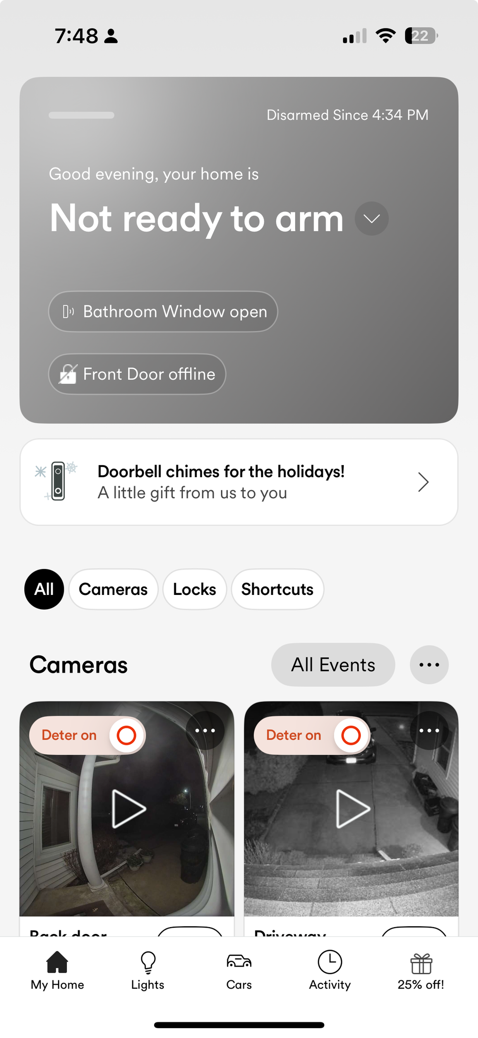 screenshot of Vivint app
