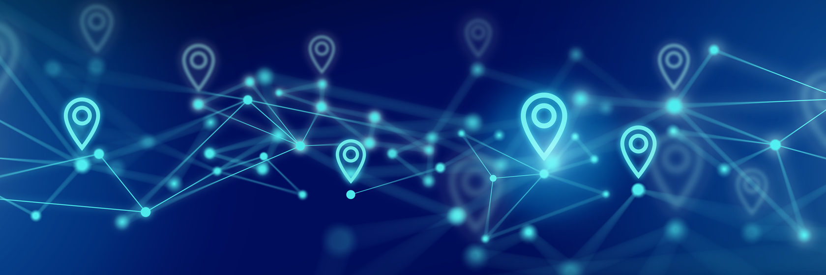 Technology visualization with location marker icons