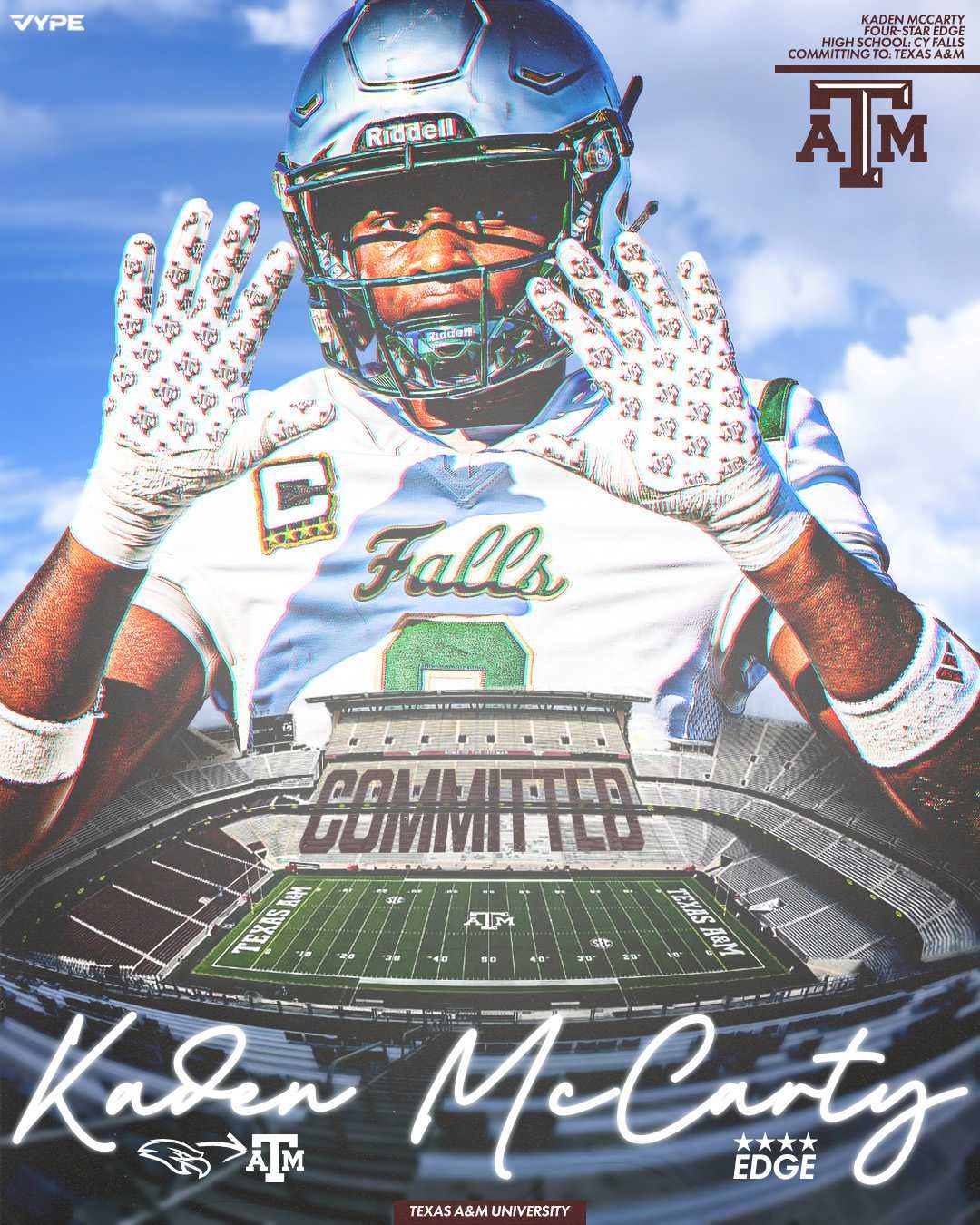 BREAKING: 2027 Cy Falls four-star Edge Kaden McCarty commits to Texas A&M