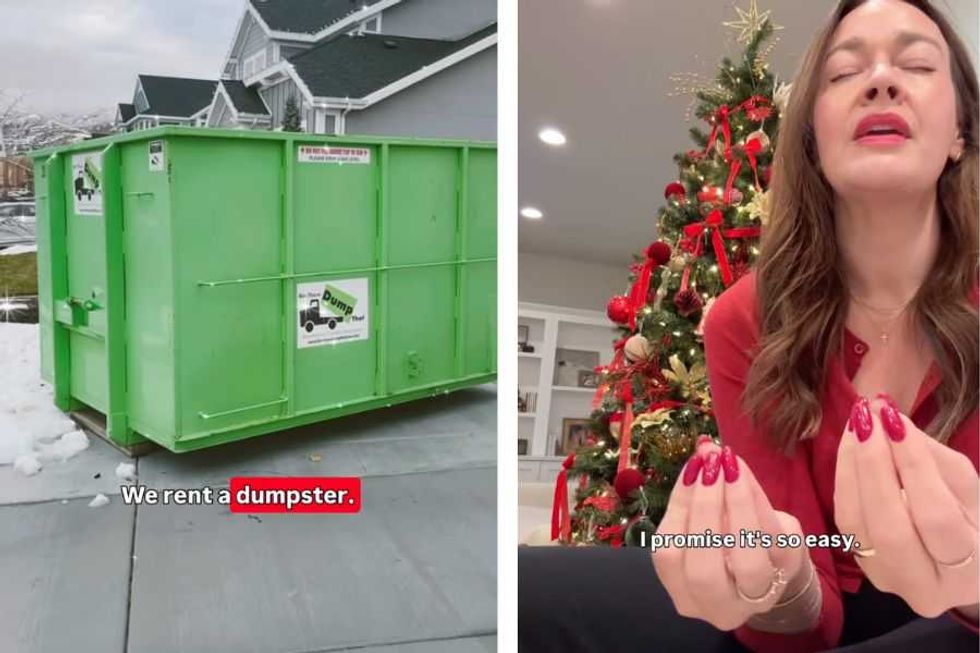 Woman shares hot take on why a dumpster is the best Christmas gift you can get for your neighbors