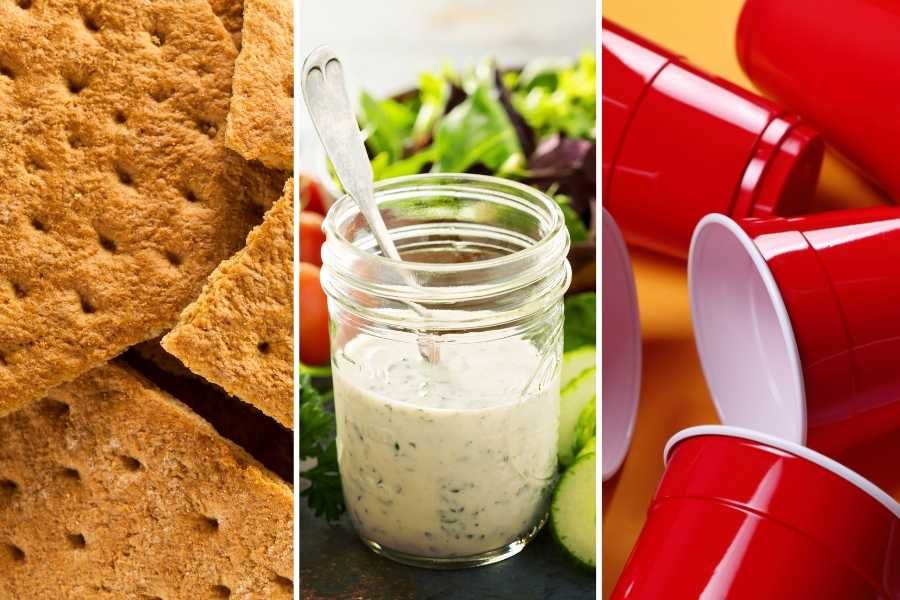 graham crackers, ranch dressing, red solo cup, American, United States
