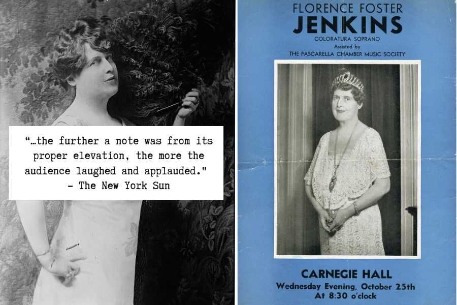singing, carnegie hall, history, florence foster jenkins, world's worst singer, tone deaf