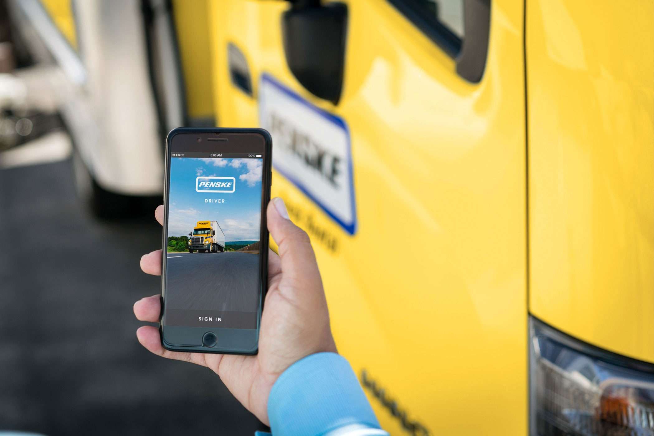 Phone showing the Penske app