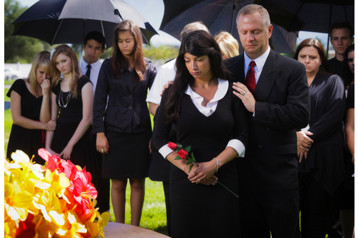 family, funeral, grieving, death, loss