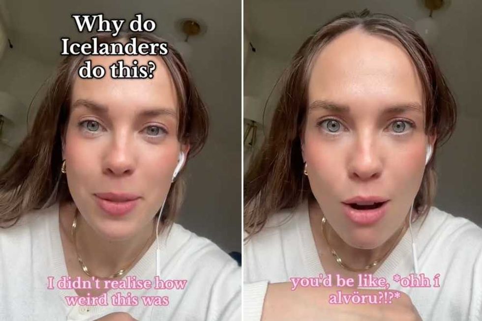 Icelandic woman demonstrates the 'ingressive' linguistic habit of speaking while inhaling