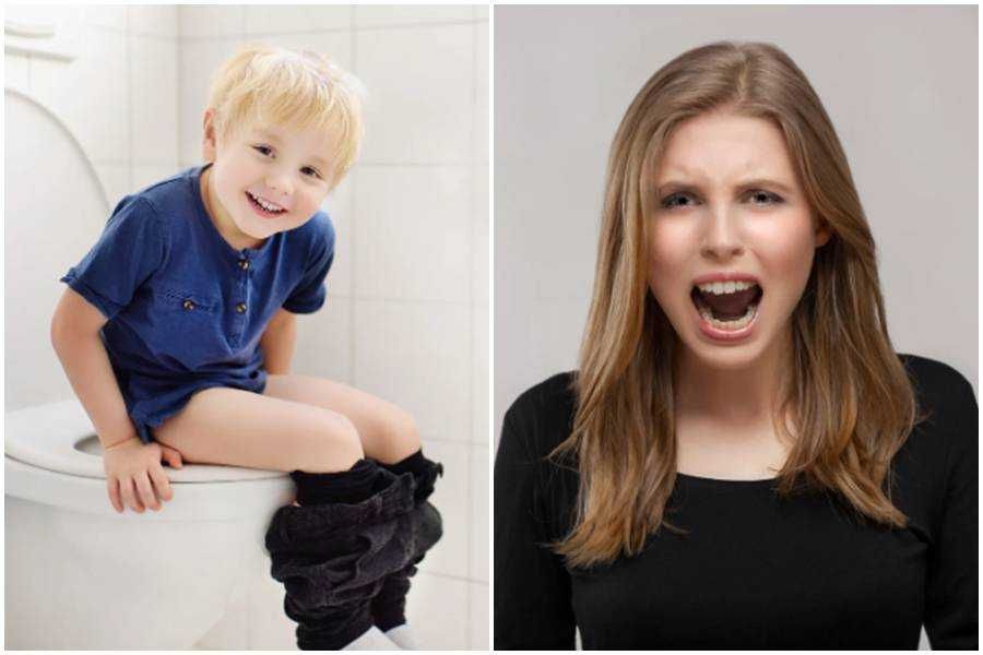 bathroom, child in bathroom, angry woman, potty training, public restroom, women's room