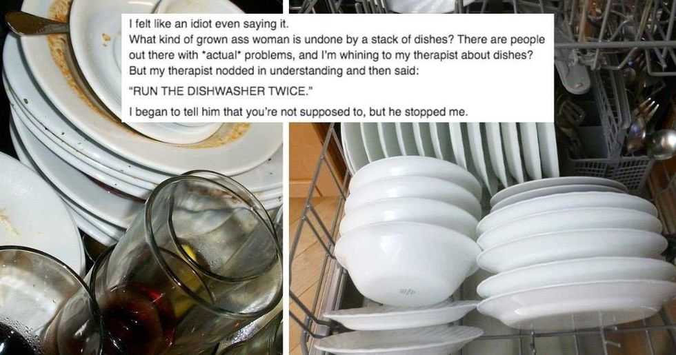Woman shares her therapist's life-changing mental health advice: 'Run the dishwasher twice'