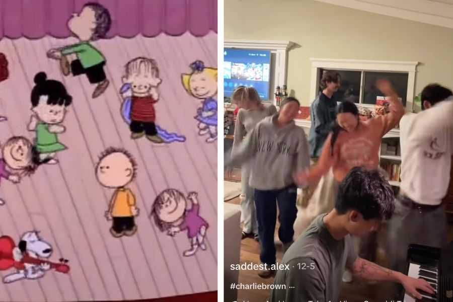 charlie brown, charlie brown dance. charlie brown christmas special, tiktok dance, christmas, christmas movies