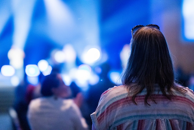 Woman in White and Red Striped Shirt