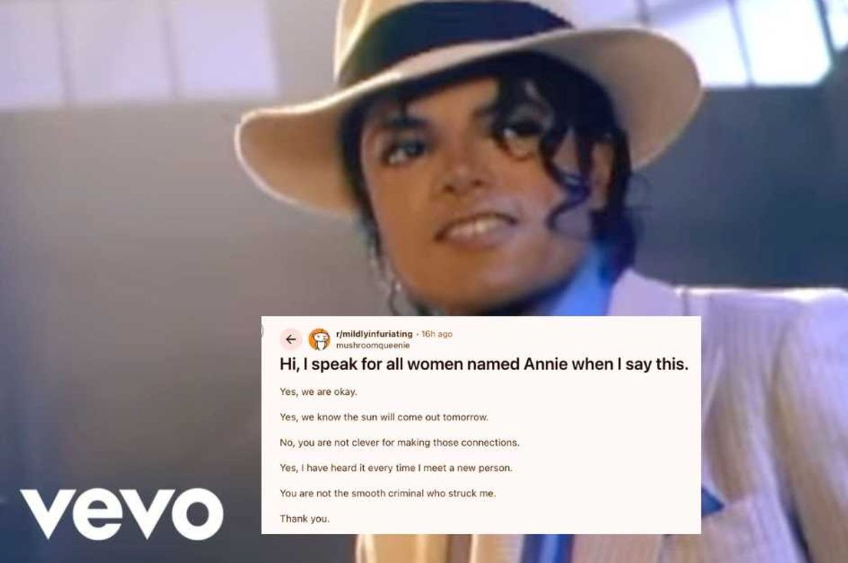 michael jackson, smooth criminal, annie, name jokes, annie are you okay