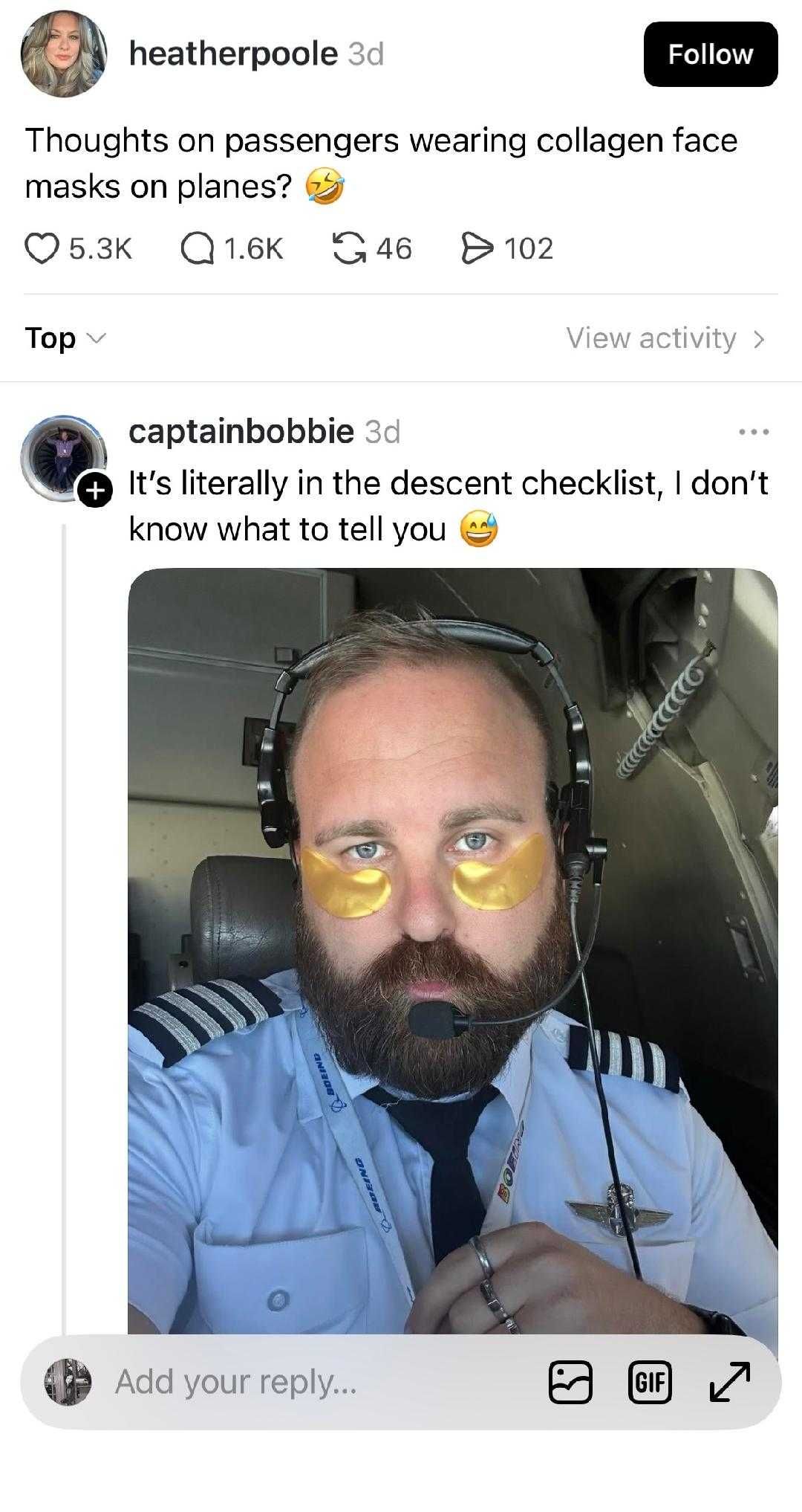 Captain Bobbie, collagen, skincare, beauty routines, pilot, flying, airline