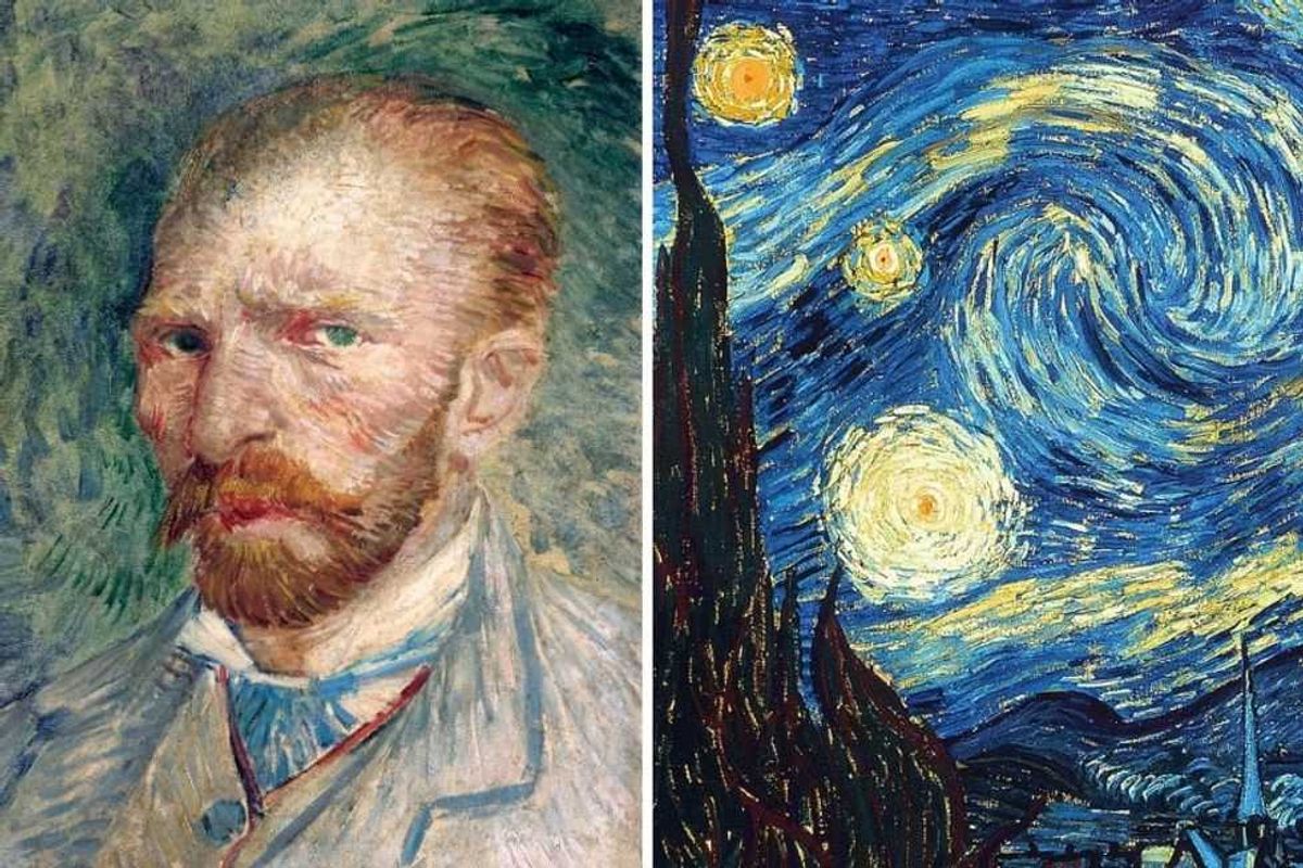 vincent van gogh, the starry night, painting, art, self-portrait, art history