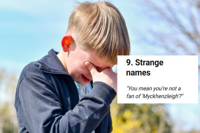 parenting, kids, kids names, crying kids, modern parents, funny names, strange spelling