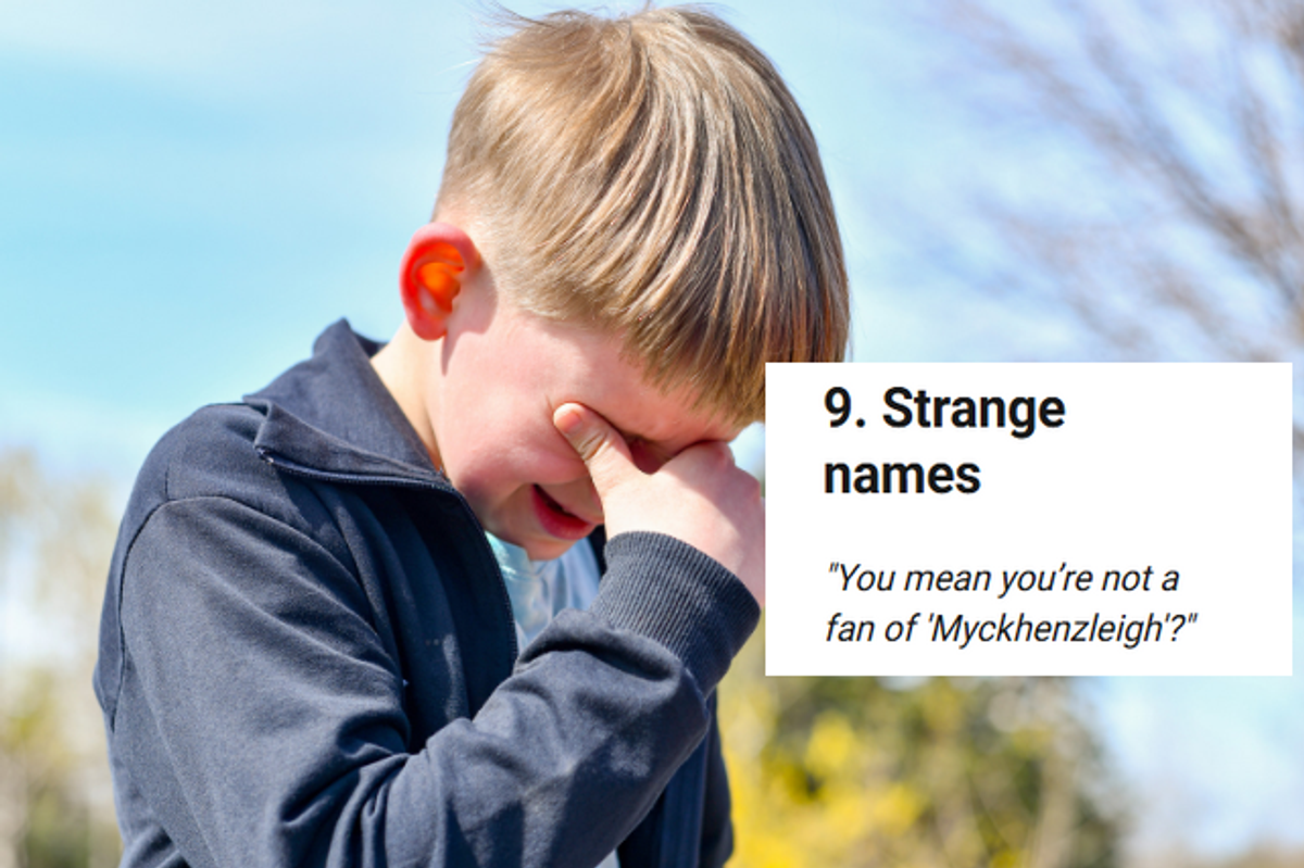 parenting, kids, kids names, crying kids, modern parents, funny names, strange spelling
