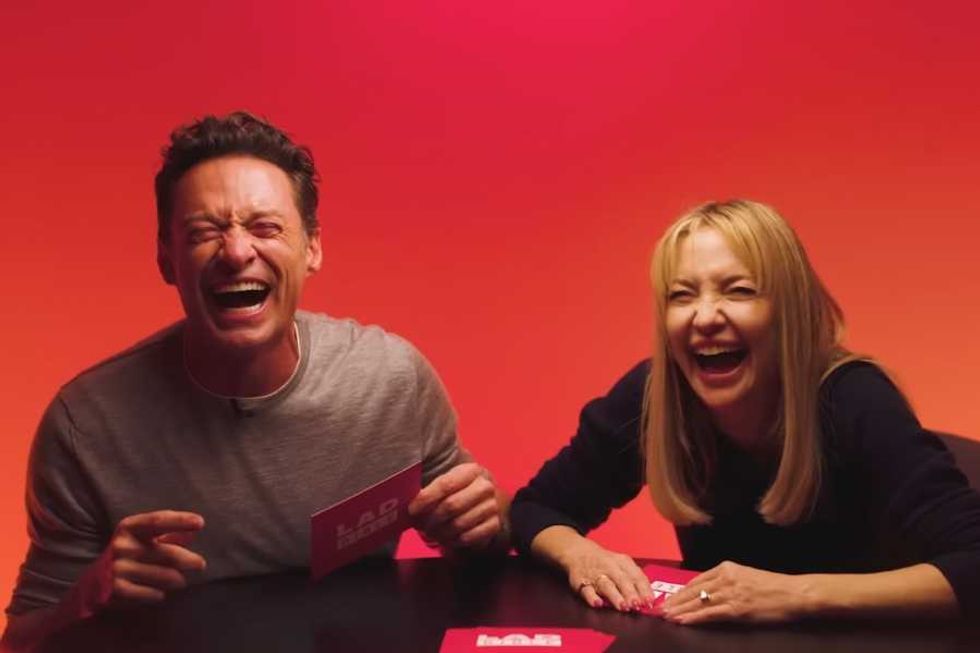 Watch Hugh Jackman and Kate Hudson try to top each other's dad jokes with wholesome perfection