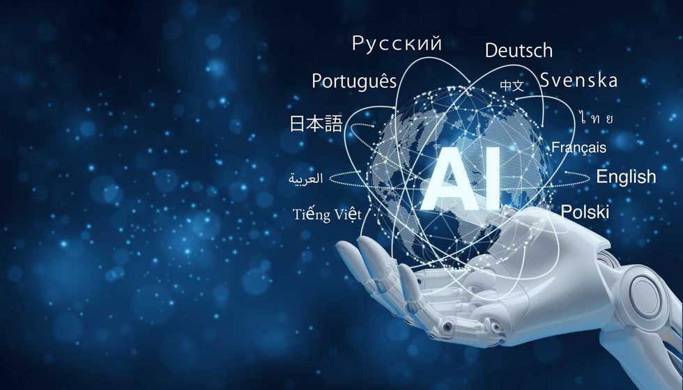 Artificial intelligence and Multilingual communication concept
