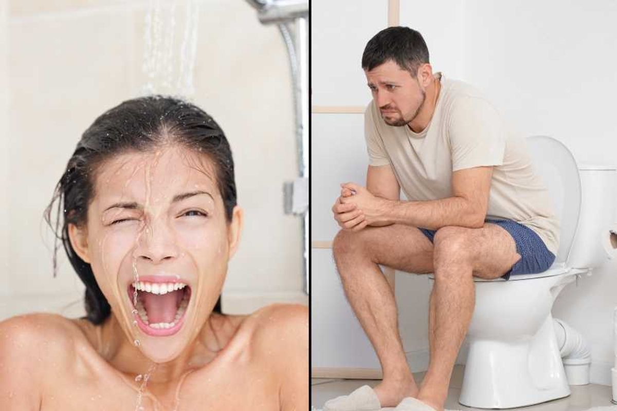 toilet, pooping, couples, shower, bathroom, couples in the bathroom